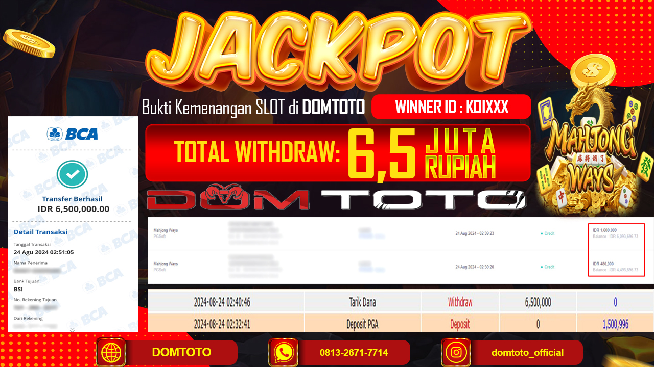 JACKPOT SLOT MAHJONG WAYS 24 AGUSTUS 2024